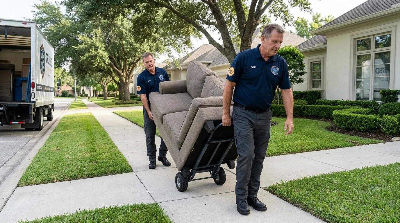 Local residential moving crew loading furniture in Harbor Beach, MI